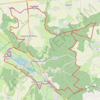 Itinéraire Autour de Saint-Philbert-sur-Risle, distance, dénivelé, altitude, carte, profil, trace GPS