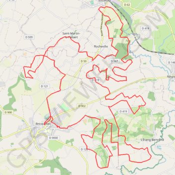 Itinéraire Bricquebec 53km, distance, dénivelé, altitude, carte, profil, trace GPS