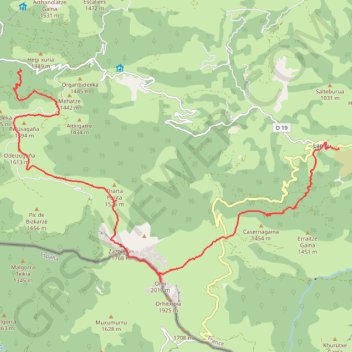 Itinéraire Camping d'Iraty - pic d'Orhy - Larrau, distance, dénivelé, altitude, carte, profil, trace GPS