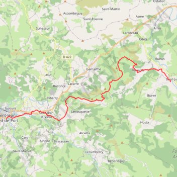 Itinéraire [Itinéraire] GR 78 De Saint-Just-Ibarre à Saint-Jean-Pied-de-Port étape n°7, distance, dénivelé, altitude, carte, profil, trace GPS
