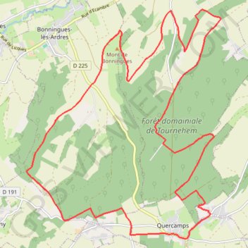 Itinéraire Le héricat - Quercamps, distance, dénivelé, altitude, carte, profil, trace GPS
