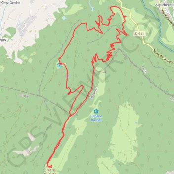 Itinéraire Montagne de Banges, distance, dénivelé, altitude, carte, profil, trace GPS