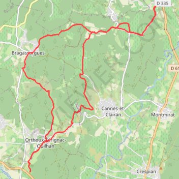 Itinéraire Miellerie de Clairan depuis Sérignac, distance, dénivelé, altitude, carte, profil, trace GPS