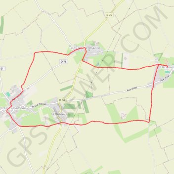 Itinéraire Hermaville - Izel-lès-Hameau - Tilloy-lès-Hermaville, distance, dénivelé, altitude, carte, profil, trace GPS