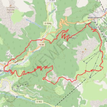 Itinéraire Briançon - montgenvre - fort des gondrand - fort infernet - fort des trois tetes, distance, dénivelé, altitude, carte, profil, trace GPS