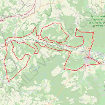 Itinéraire Route Touristique du Champagne : Vallée de la Marne, distance, dénivelé, altitude, carte, profil, trace GPS