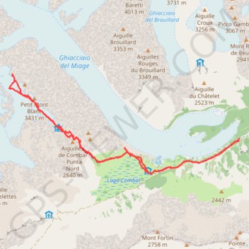 Itinéraire Petit Mont Blanc (13-14/07/2019), distance, dénivelé, altitude, carte, profil, trace GPS