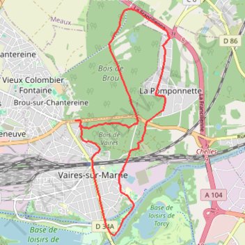 Itinéraire Marche Tonique à Vaires sur Marne, distance, dénivelé, altitude, carte, profil, trace GPS