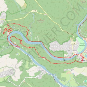 Itinéraire Boucle de la Sarre, distance, dénivelé, altitude, carte, profil, trace GPS
