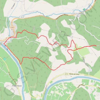 Itinéraire Fages-Castlefranc, distance, dénivelé, altitude, carte, profil, trace GPS