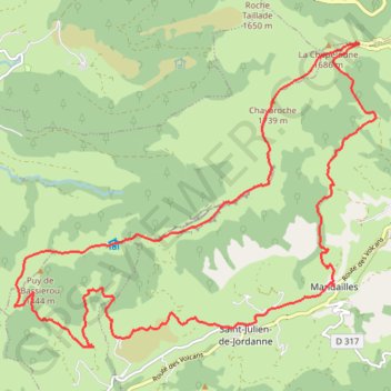 Itinéraire Rando Cantal 2018 Michel Crantelle_2, distance, dénivelé, altitude, carte, profil, trace GPS