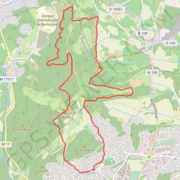 Itinéraire Bois de Clapiers, distance, dénivelé, altitude, carte, profil, trace GPS