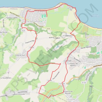 Itinéraire Urville-Nacqueville - 50460, distance, dénivelé, altitude, carte, profil, trace GPS