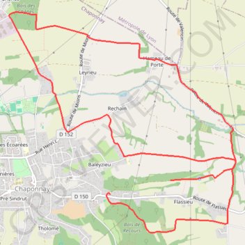 Itinéraire Petit tour à Chaponnay, distance, dénivelé, altitude, carte, profil, trace GPS
