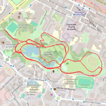 Itinéraire Parc André-Malraux, distance, dénivelé, altitude, carte, profil, trace GPS