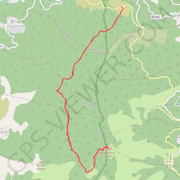 Itinéraire Monte San Petrone du Col de Prato, distance, dénivelé, altitude, carte, profil, trace GPS
