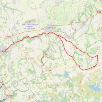 Itinéraire 29410 Plounéour-Ménez to 29800 Landerneau, distance, dénivelé, altitude, carte, profil, trace GPS