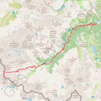 Itinéraire Cauterets Ascension, distance, dénivelé, altitude, carte, profil, trace GPS