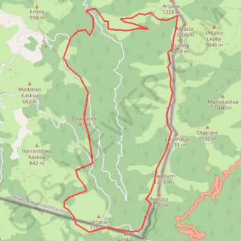Itinéraire Boucle forêt d'Hayra, distance, dénivelé, altitude, carte, profil, trace GPS