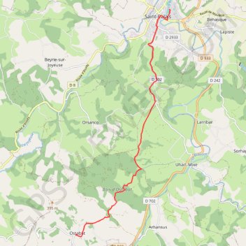Itinéraire Le Sentier des Contrebandiers - De Saint-Palais à Ostabat, distance, dénivelé, altitude, carte, profil, trace GPS