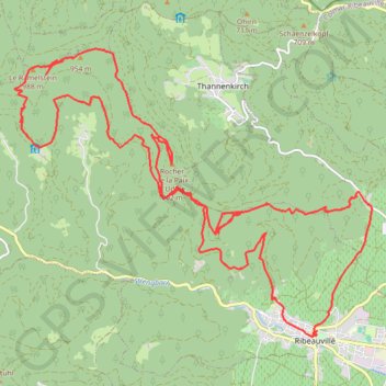 Itinéraire Ribeauvillé : Crête du Taennchel, distance, dénivelé, altitude, carte, profil, trace GPS