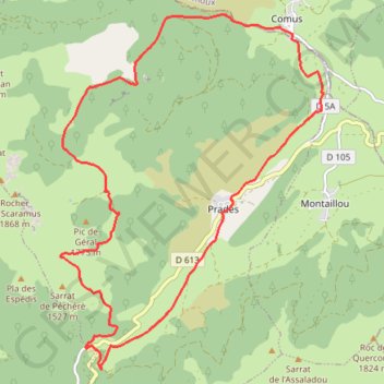 Itinéraire Bramafam, distance, dénivelé, altitude, carte, profil, trace GPS