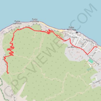 Itinéraire Stromboli Sciara del fuoco, distance, dénivelé, altitude, carte, profil, trace GPS