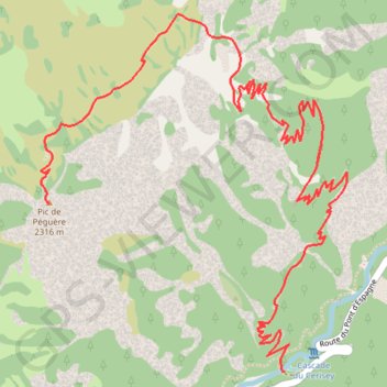 Itinéraire Le Péguère, distance, dénivelé, altitude, carte, profil, trace GPS