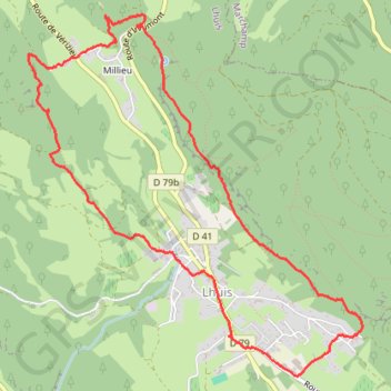 Itinéraire Les balcons de Lhuis, distance, dénivelé, altitude, carte, profil, trace GPS