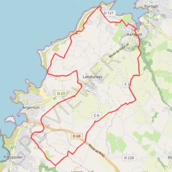 Itinéraire Pays d'Iroise, distance, dénivelé, altitude, carte, profil, trace GPS
