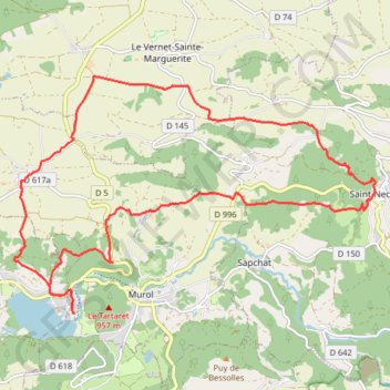 Itinéraire Murol 20 km, distance, dénivelé, altitude, carte, profil, trace GPS