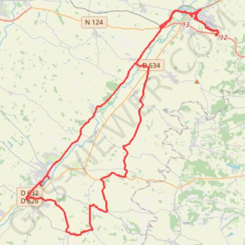 Itinéraire L'isle-Jourdain Lombez, distance, dénivelé, altitude, carte, profil, trace GPS