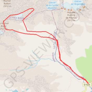 Itinéraire Le rocher Blanc depuis Rieu Claret, distance, dénivelé, altitude, carte, profil, trace GPS