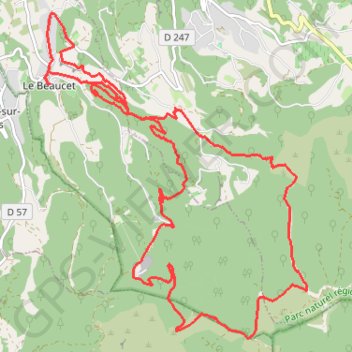 Itinéraire Le beaucet, distance, dénivelé, altitude, carte, profil, trace GPS