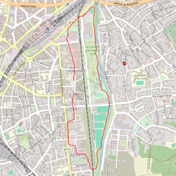 Itinéraire Metz, Sablon&Seille, distance, dénivelé, altitude, carte, profil, trace GPS
