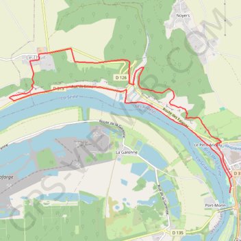 Itinéraire Les Andelys - Le Thuit : entre Seine et montagne, distance, dénivelé, altitude, carte, profil, trace GPS