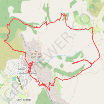 Itinéraire MOUSTIERS - Sainte-MARIE, distance, dénivelé, altitude, carte, profil, trace GPS