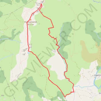 Itinéraire Sentier oublié de l'halzamendi par l'éperon d'eluet, distance, dénivelé, altitude, carte, profil, trace GPS