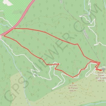 Itinéraire Pignans - Notre-Dame des Anges, distance, dénivelé, altitude, carte, profil, trace GPS