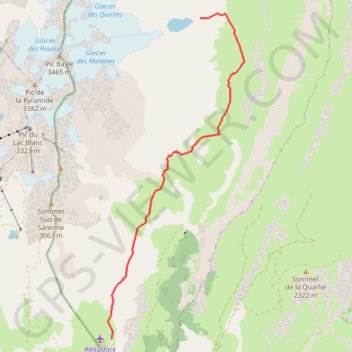 Itinéraire Sarenne Lac des Quirlies, distance, dénivelé, altitude, carte, profil, trace GPS