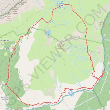 Itinéraire Tour sauvage de Pormenaz, distance, dénivelé, altitude, carte, profil, trace GPS
