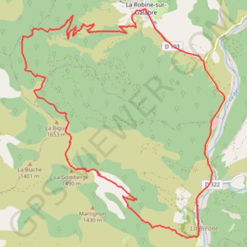 Itinéraire La Bigue, distance, dénivelé, altitude, carte, profil, trace GPS
