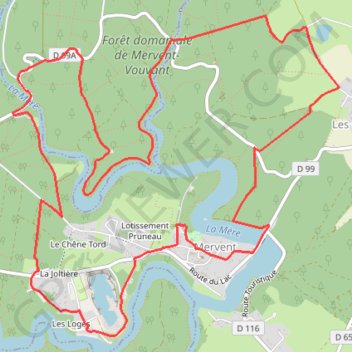 Itinéraire AUTOUR DE MERVENT, distance, dénivelé, altitude, carte, profil, trace GPS