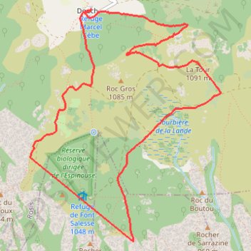 Itinéraire Randonnée des 4 jasses, distance, dénivelé, altitude, carte, profil, trace GPS