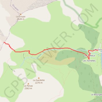 Itinéraire Col de la Coupa, distance, dénivelé, altitude, carte, profil, trace GPS