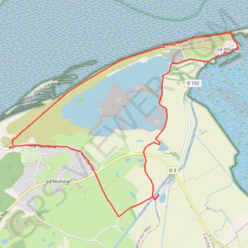 Itinéraire Le Hourdel - La molière d'Aval, distance, dénivelé, altitude, carte, profil, trace GPS