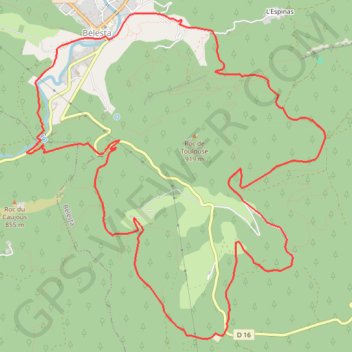 Itinéraire La forêt de Bélesta, distance, dénivelé, altitude, carte, profil, trace GPS