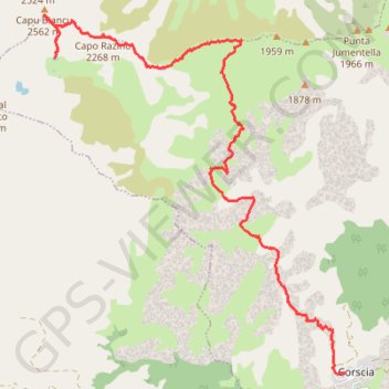 Itinéraire Capu Biancu, distance, dénivelé, altitude, carte, profil, trace GPS