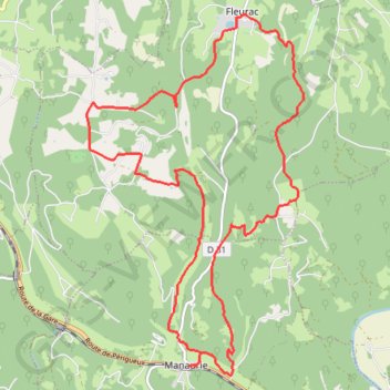 Itinéraire Boucle de Manaurie via Fleurac, distance, dénivelé, altitude, carte, profil, trace GPS