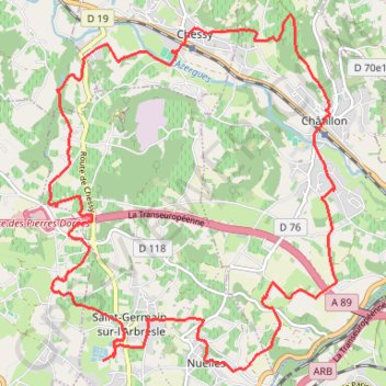 Itinéraire Saint Germain sur l'Arbresle (69), distance, dénivelé, altitude, carte, profil, trace GPS